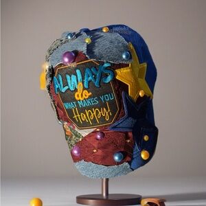 Colorful Embroidered Denim Hat